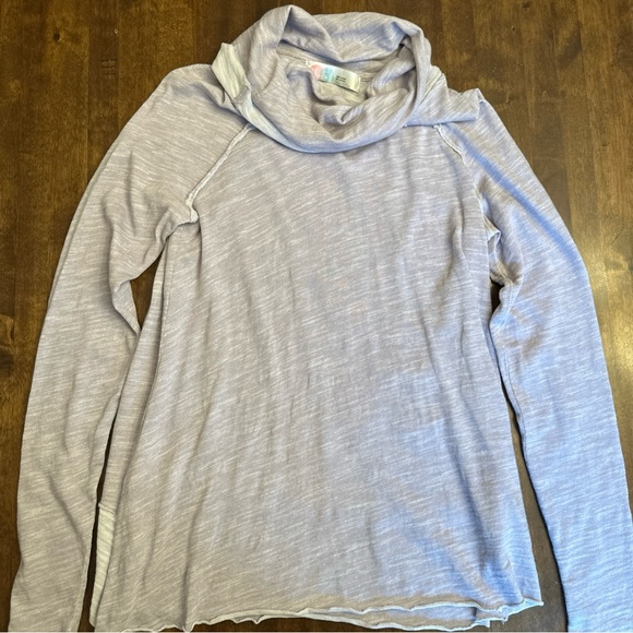 Free People Tops - Free People FP Beach One Size Top Cocoon Cowl Neck Pullover Beige Raw Edge 💜